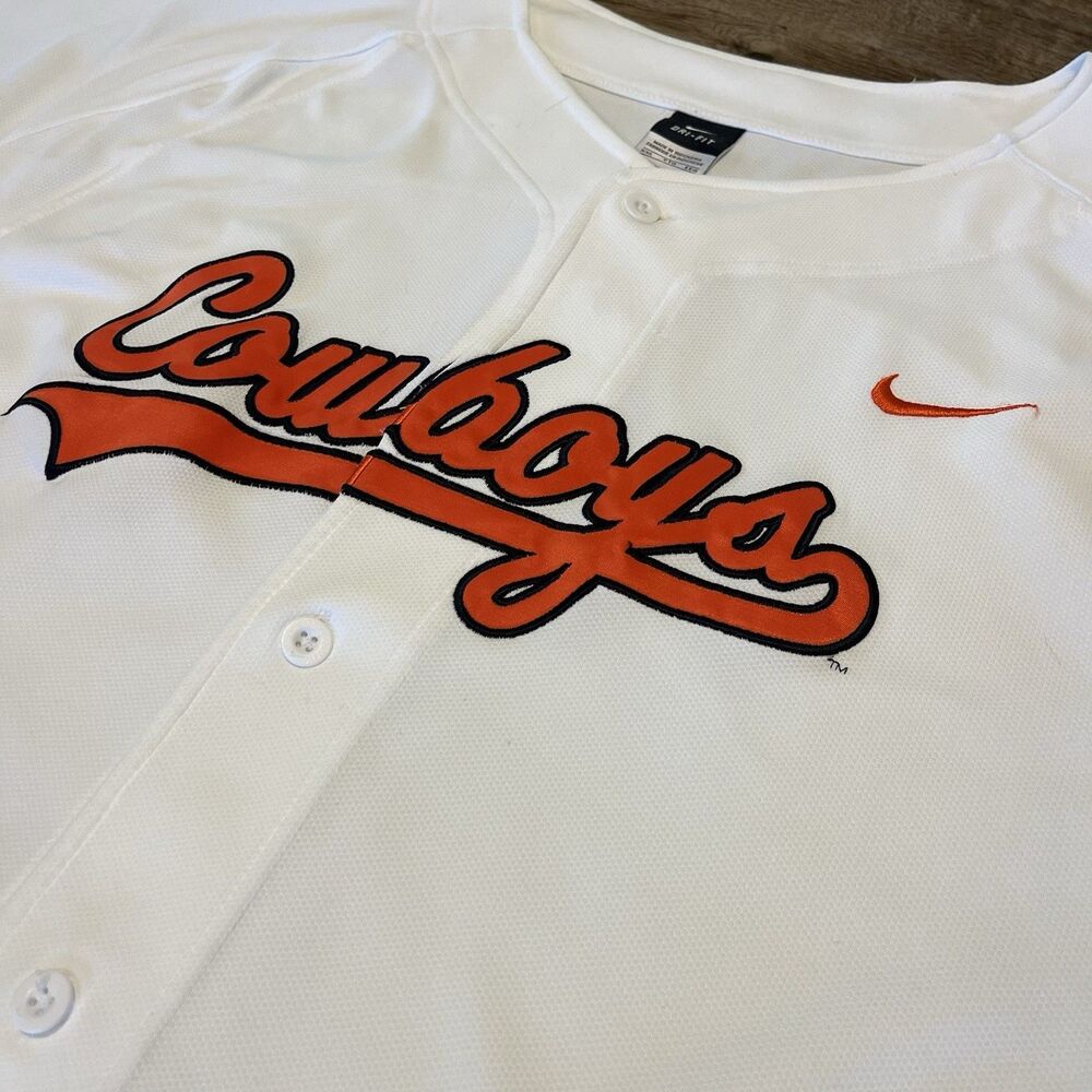 Nike Team Oklahoma State Cowboys Baseball Jersey Mens 2XL OSU Button Stitched - Picture 2 of 9